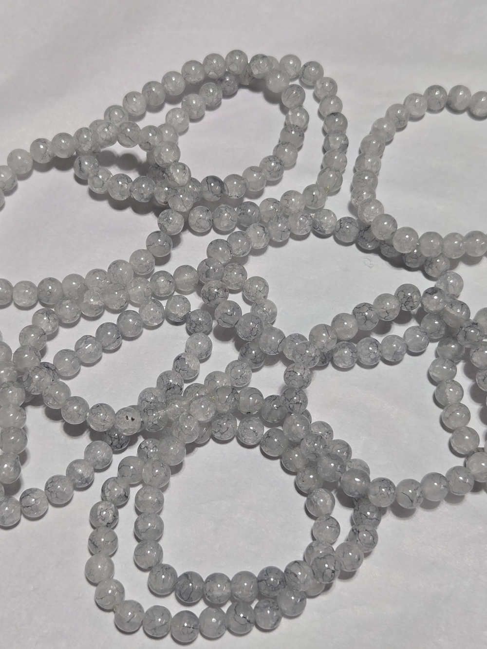 8mm- Crystal Grey Beaded Stretch Bracelet - For 2